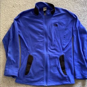 North face blue light fleece full zip-small
